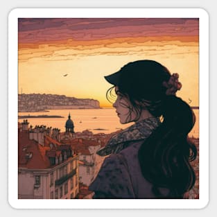 Lisbon sunset 1 Sticker